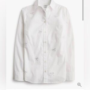 J. Crew Factory White Embelished Button Down